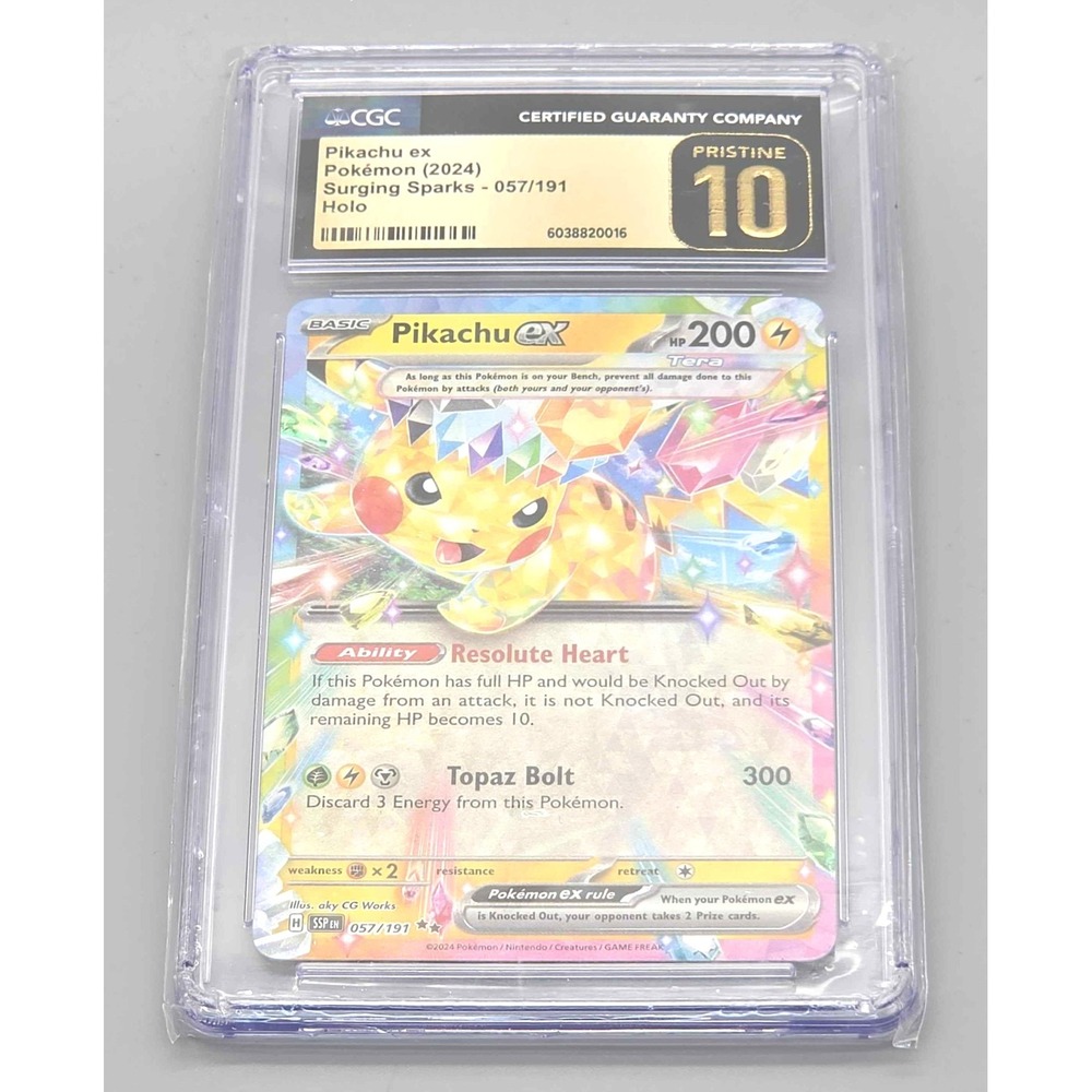 Pokemon Pikachu ex Surging Sparks 57/191 Holo CGC Pristine 10 (GNP020073)